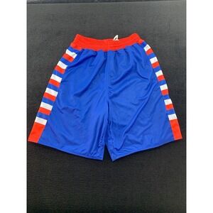 Men's‎ Athletic Shorts Blue Orange White Stripe Gym Basketball Workout